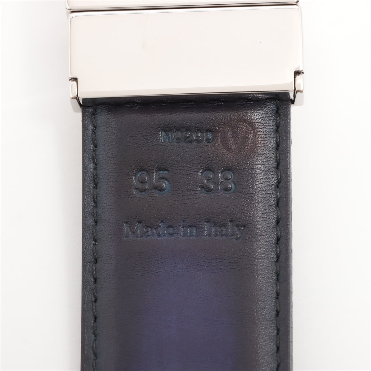 ベルルッティ ロゴ N0290 ベルト 95/33 PVC×メタル ブラック×パープル 