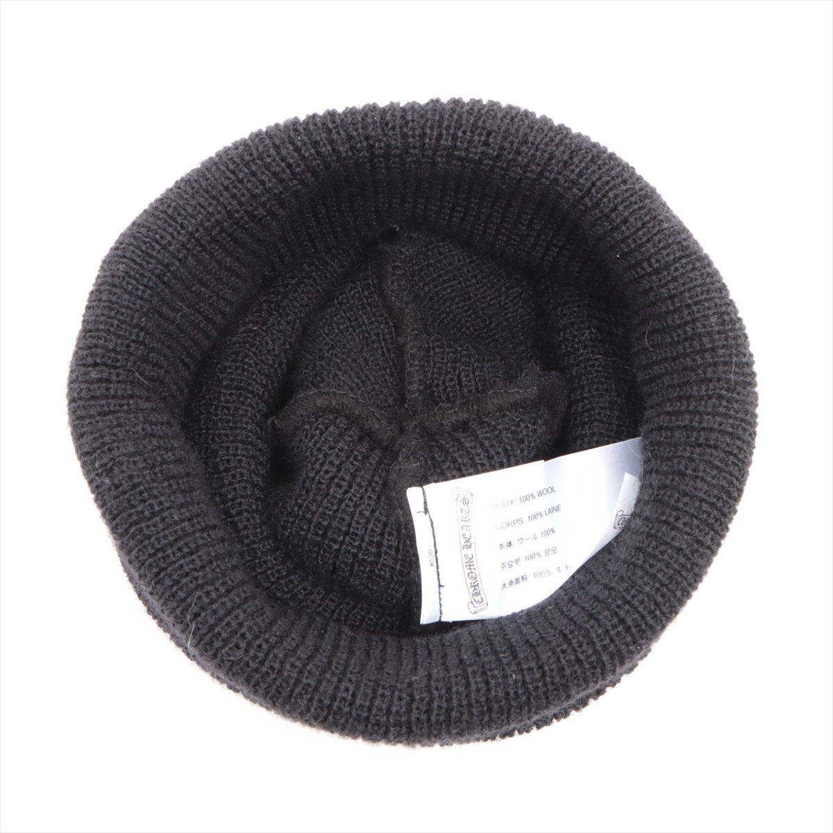 クロムハーツ ホースシュー ビーニー ウール ONE SIZE 23cm ブラック ニット帽