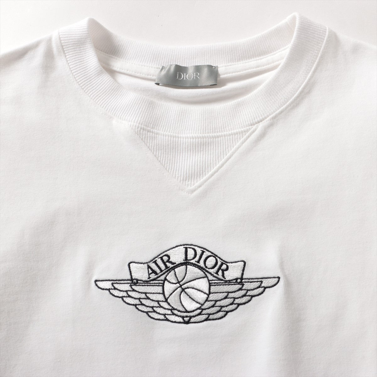 ディオール×ナイキ エア コットン Tシャツ XS メンズ ホワイト  033J625B0554 刺繍