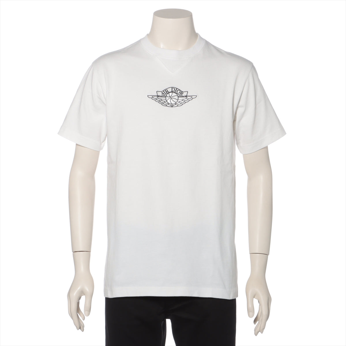 ディオール×ナイキ エア コットン Tシャツ XS メンズ ホワイト  033J625B0554 刺繍