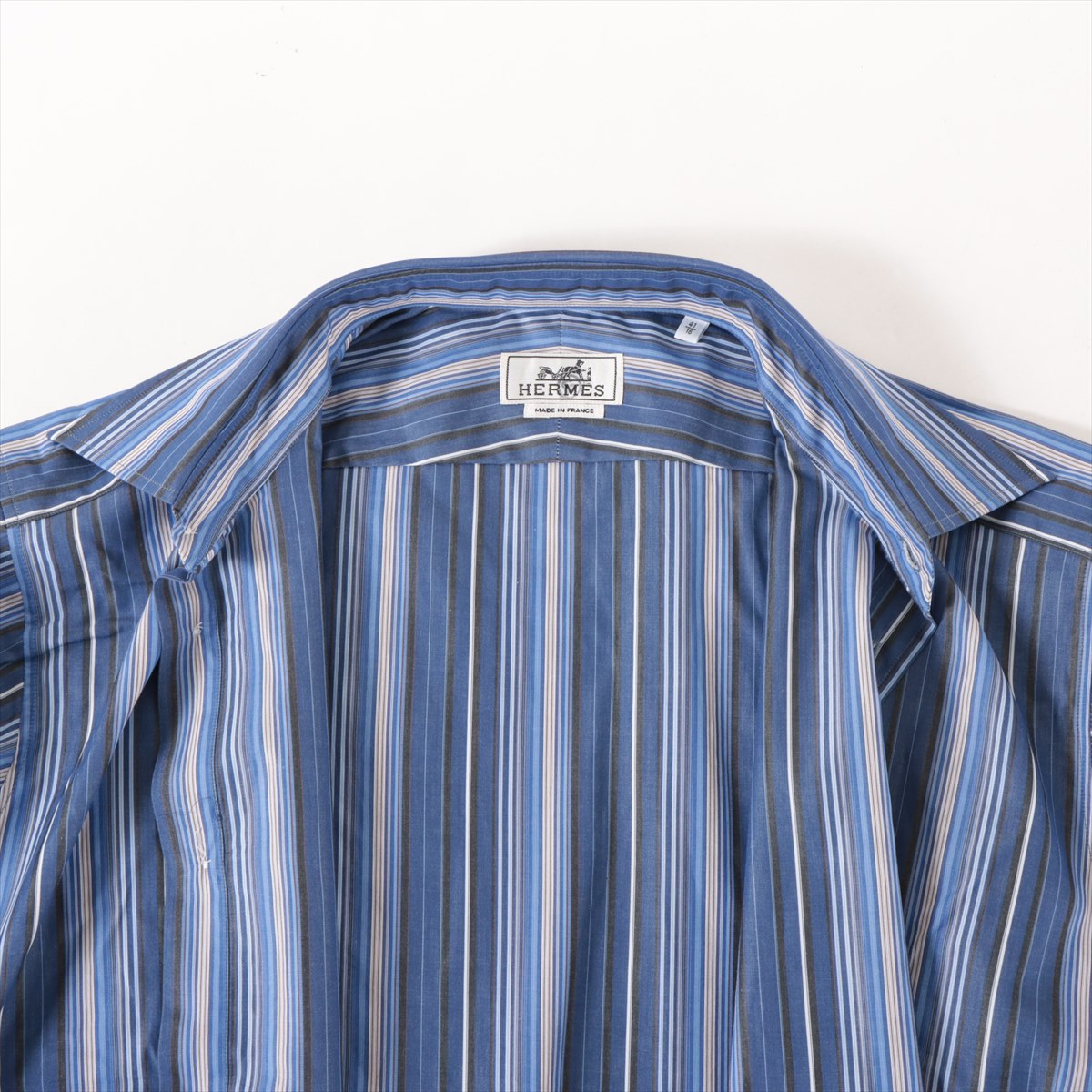 エルメス コットン シャツ 41 メンズ ブルー  Sマークあり