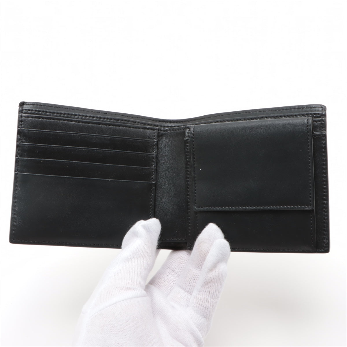 セリーヌ トリオンフ PVC×レザー 二つ折り財布 ブラック
