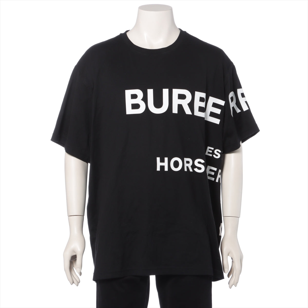 バーバリー ホースフェリー コットン Tシャツ XL メンズ ブラック  ティッシ期 8040694
