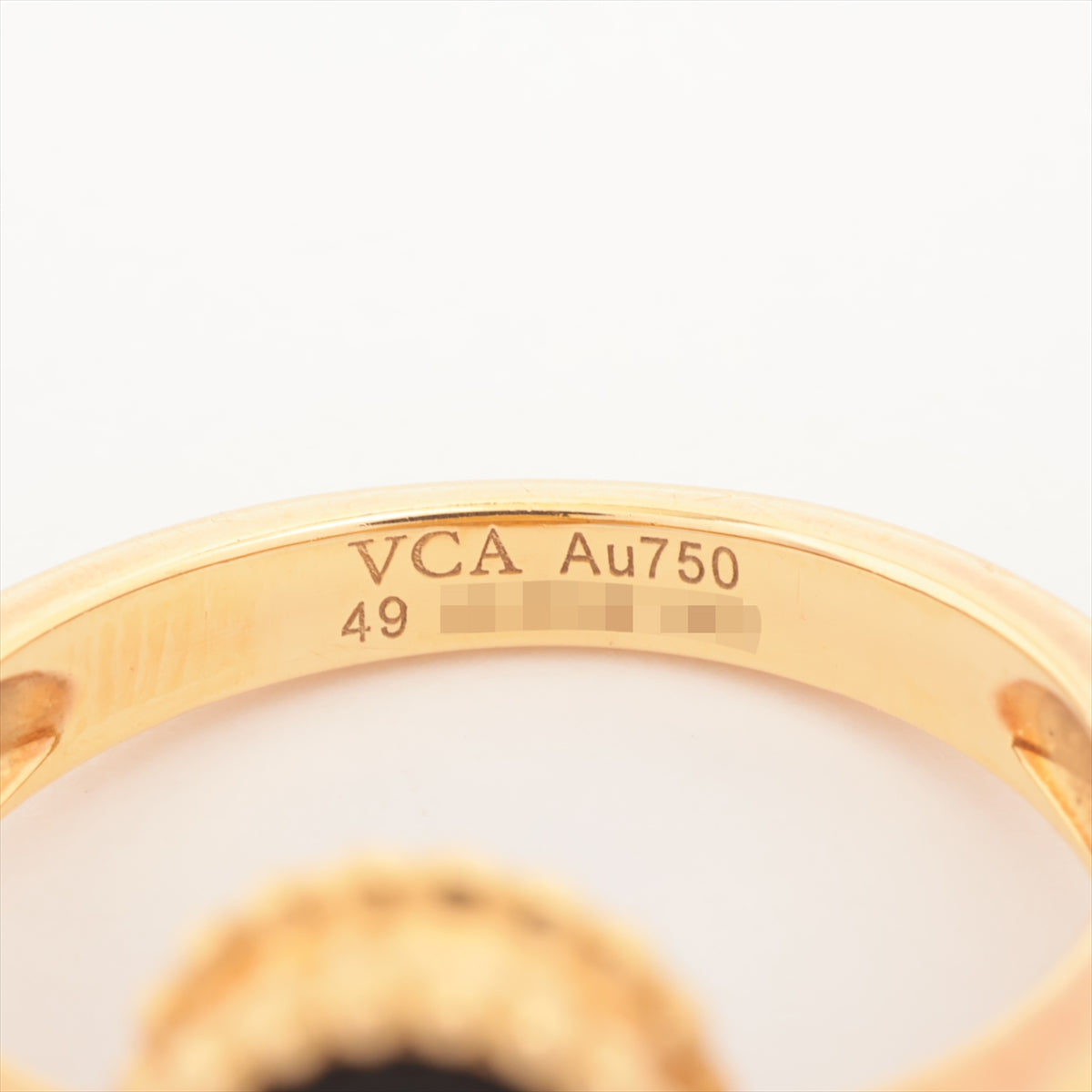 ヴァンクリーフ&アーペル ヴィンテージアルハンブラ オニキス ダイヤ リング 750(YG) 6.4g 49