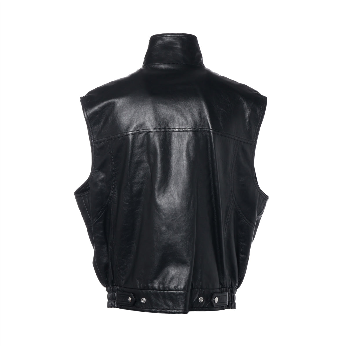 セリーヌ ラムスキン ベスト 52 メンズ ブラック  SLEEVELESS JACKET IN SOFT LAMBSKIN 2EC49280D