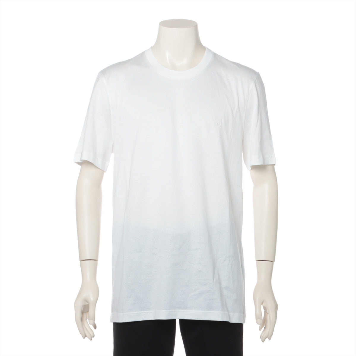 ルイヴィトン 23AW コットン Tシャツ L メンズ ホワイト  RM232Q ロゴ刺繍