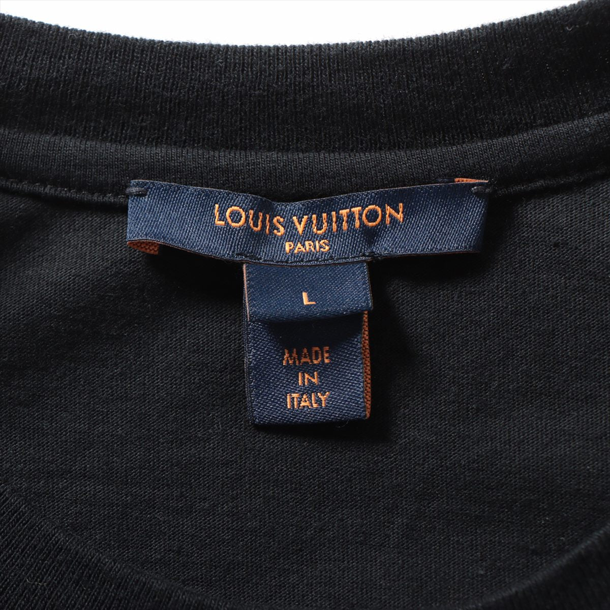 ルイヴィトン 21SS コットン Tシャツ L レディース ブラック  ICONSチェーン 反転ロゴ RW211W