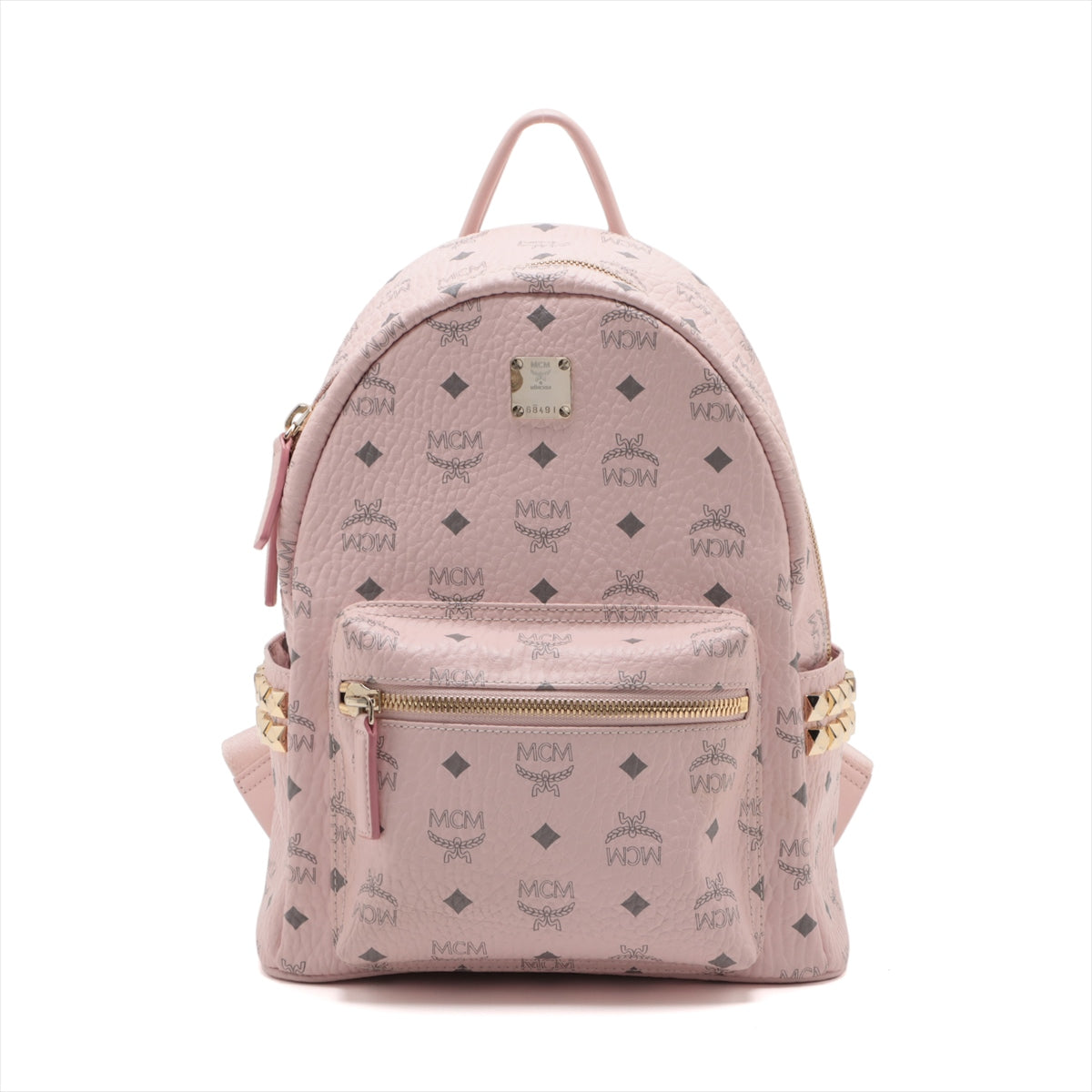 MCM レザー×スタッズ バックパック/リュック ピンク｜a2878133｜中古ブランド品・ブランド古着通販｜ALLU（アリュー）