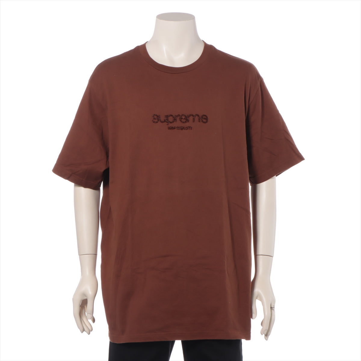 シュプリーム 22SS コットン Tシャツ XL メンズ ブラウン  Beaded Logo
