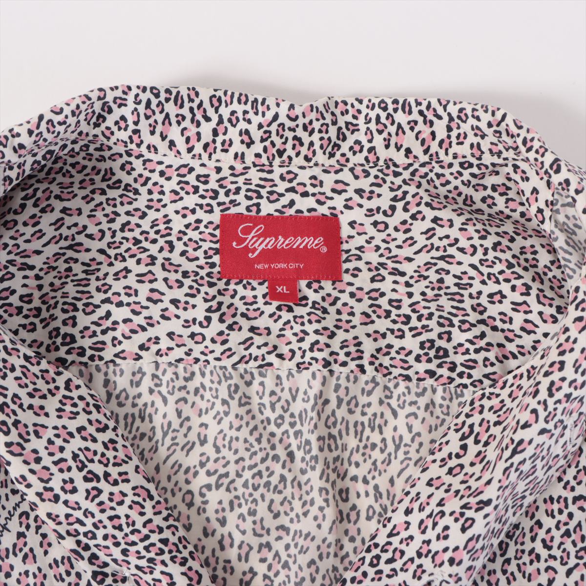 シュプリーム シルク シャツ XL メンズ ホワイト×ピンク レオパード Leopard Silk S/S Shirt ｜a2884598｜中古ブランド品・ブランド古着通販｜ALLU（アリュー）