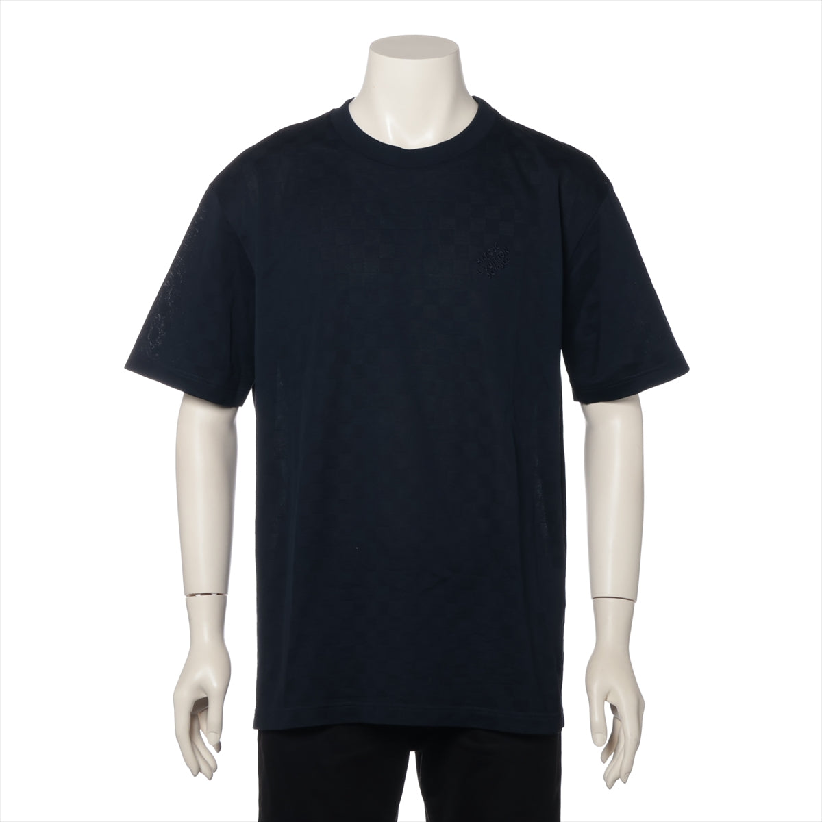 ルイヴィトン 24AW コットン Tシャツ XL メンズ ネイビー  ダミエ RM242