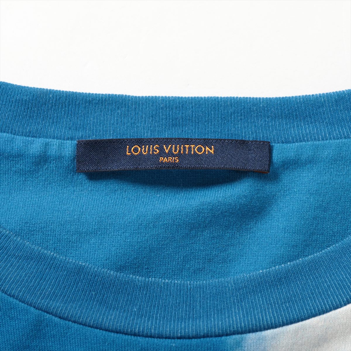 ルイヴィトン 20AW コットン Tシャツ M メンズ ブルー×ホワイト  RM202 スレ有