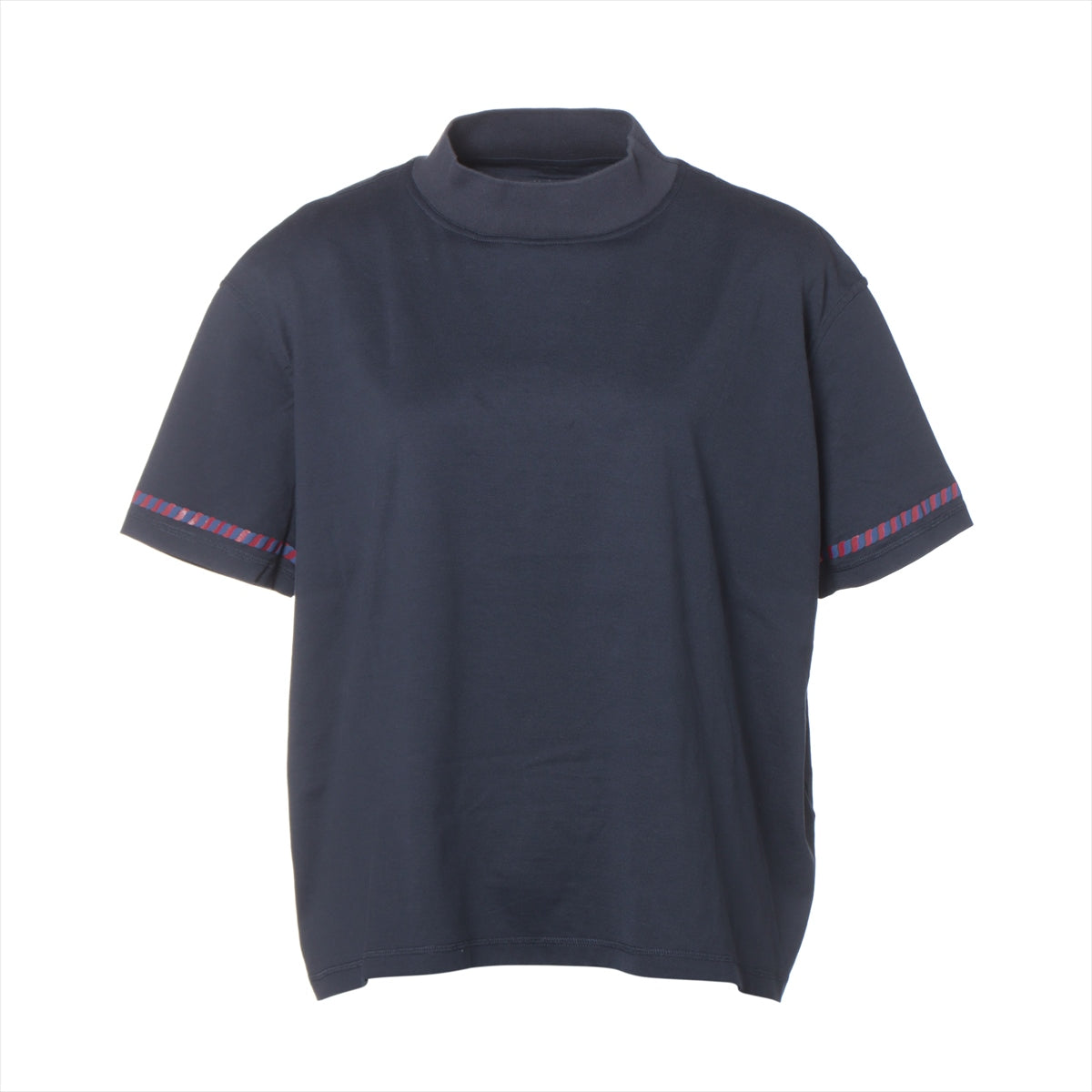 エルメス コットン Tシャツ 40 レディース ネイビー  3E4621DL カルトゥッシュ