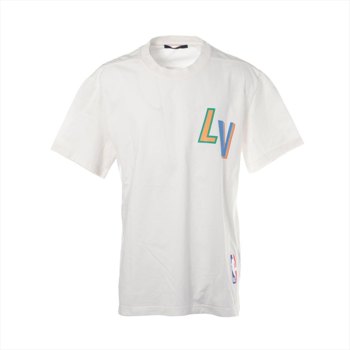 ルイヴィトン×NBA 21AW コットン Tシャツ XL メンズ ホワイト  RM212M レタープリント