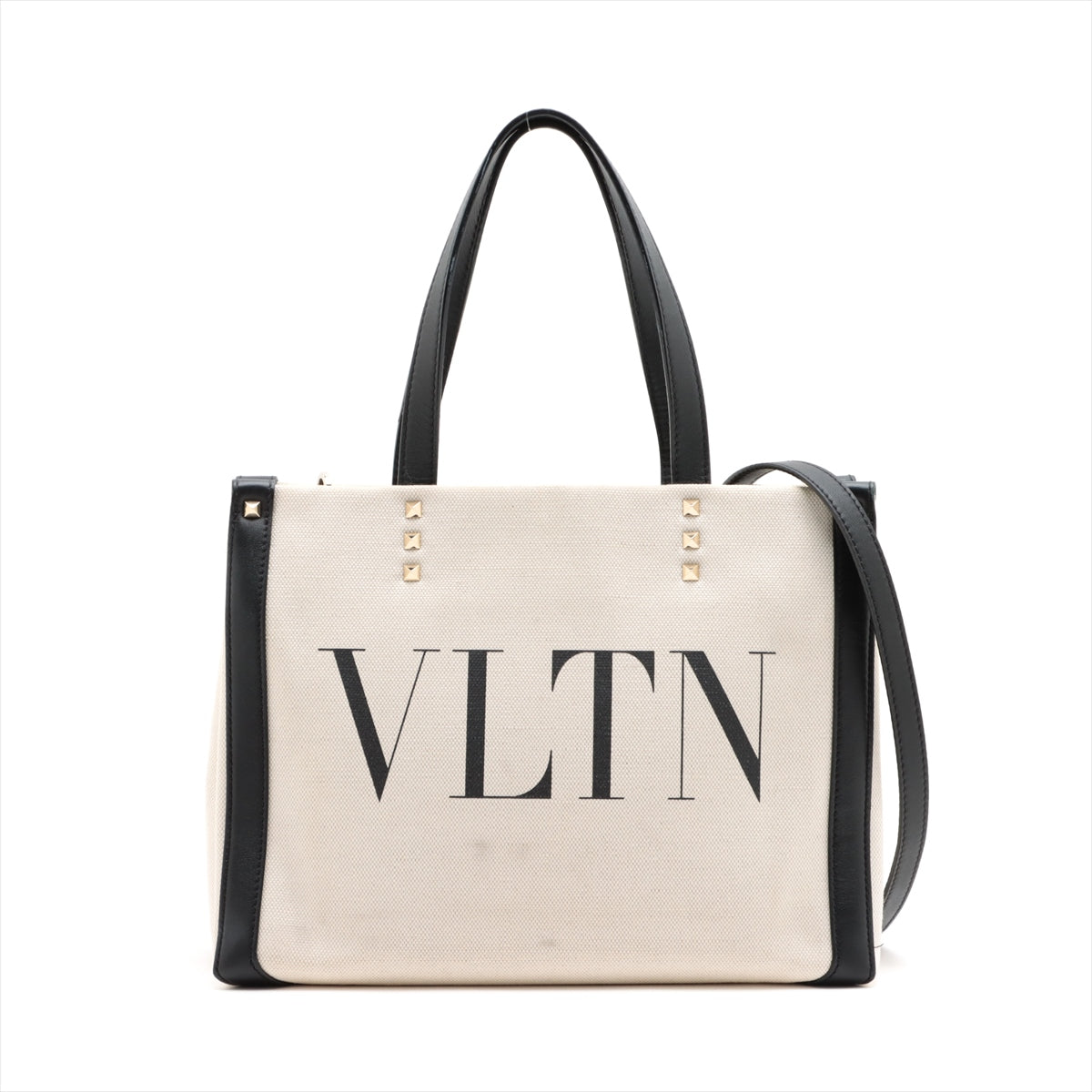 ヴァレンティノガラヴァーニ VLTN キャンバス×レザー 2WAYトートバッグ ベージュ｜a2918281｜中古ブランド品 ・ブランド古着通販｜ALLU（アリュー）