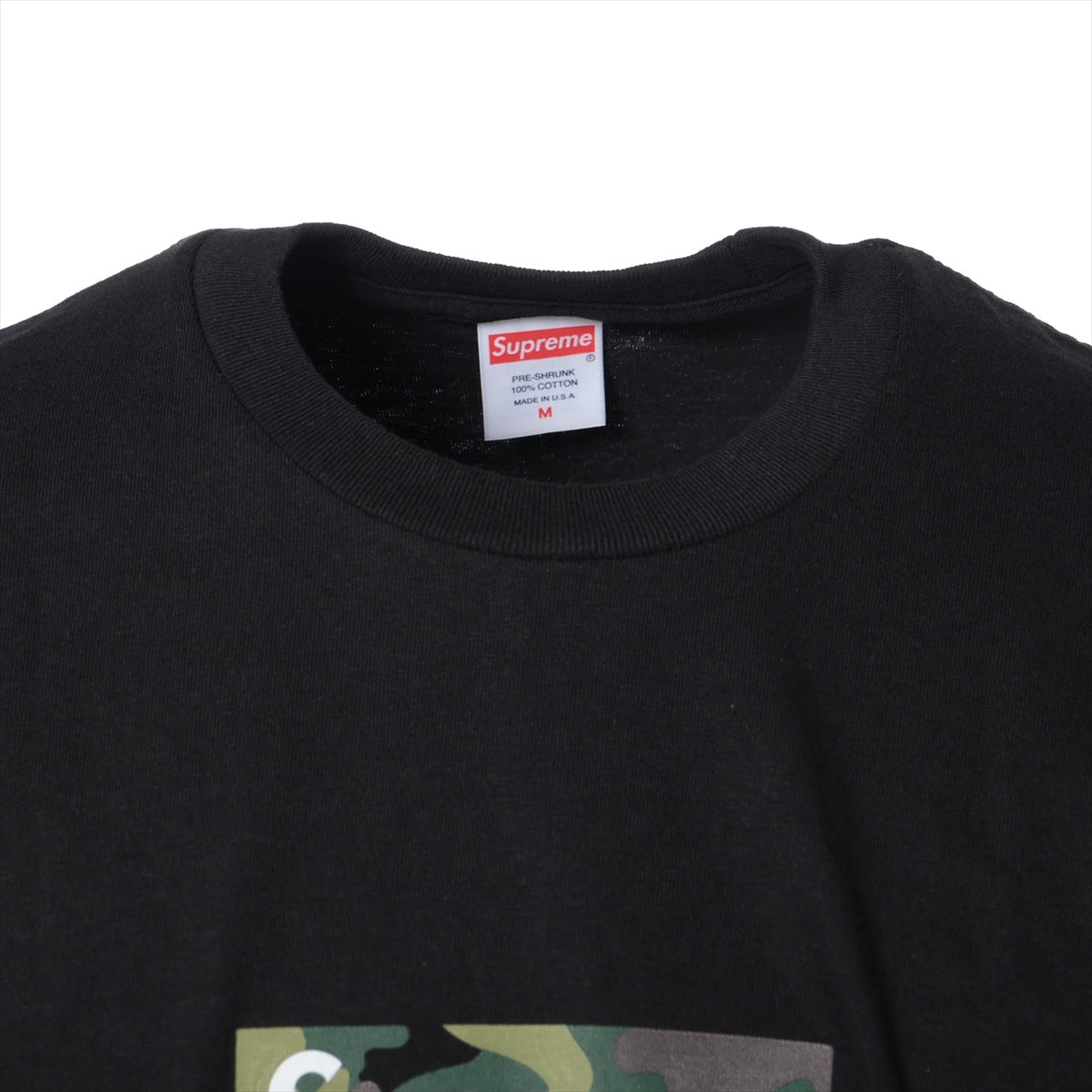 シュプリーム 23AW コットン Tシャツ M メンズ ブラック  Box Logo Tee カモフラ