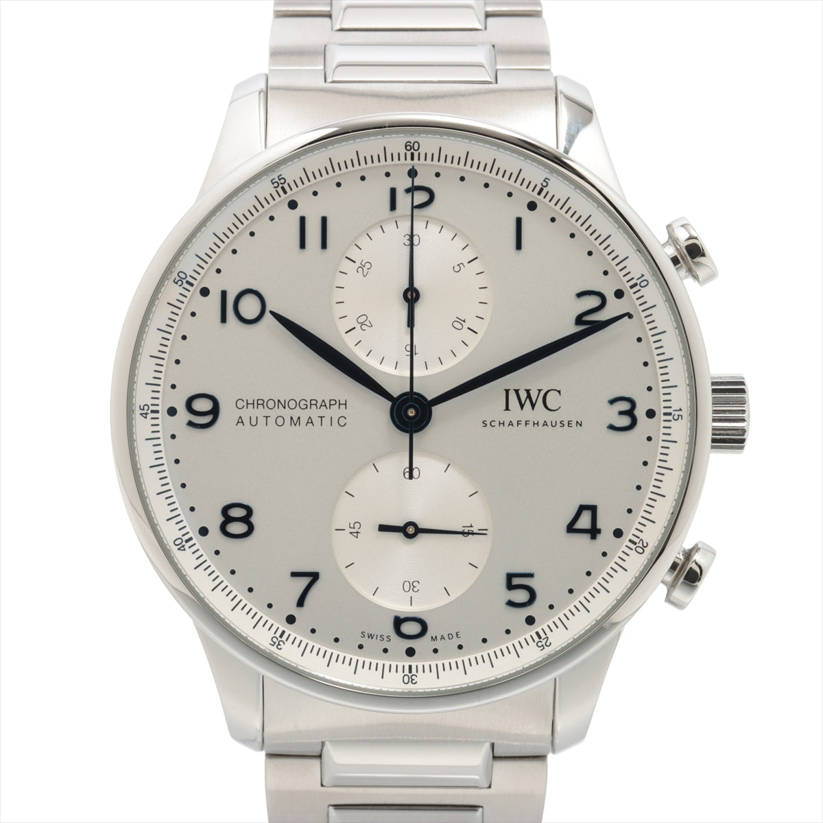 IWC ポルトギーゼ クロノグラフ IW371617 SS AT シルバー文字盤 あまりごま1