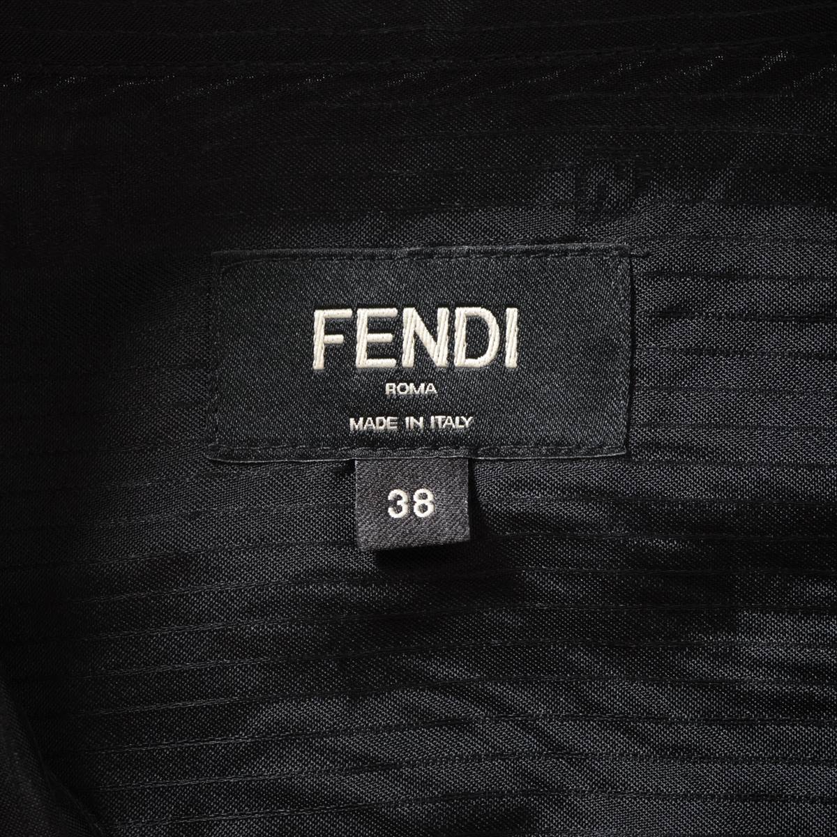 フェンディ 22年 レーヨン×シルク シャツ 38 メンズ ブラック  FS0585