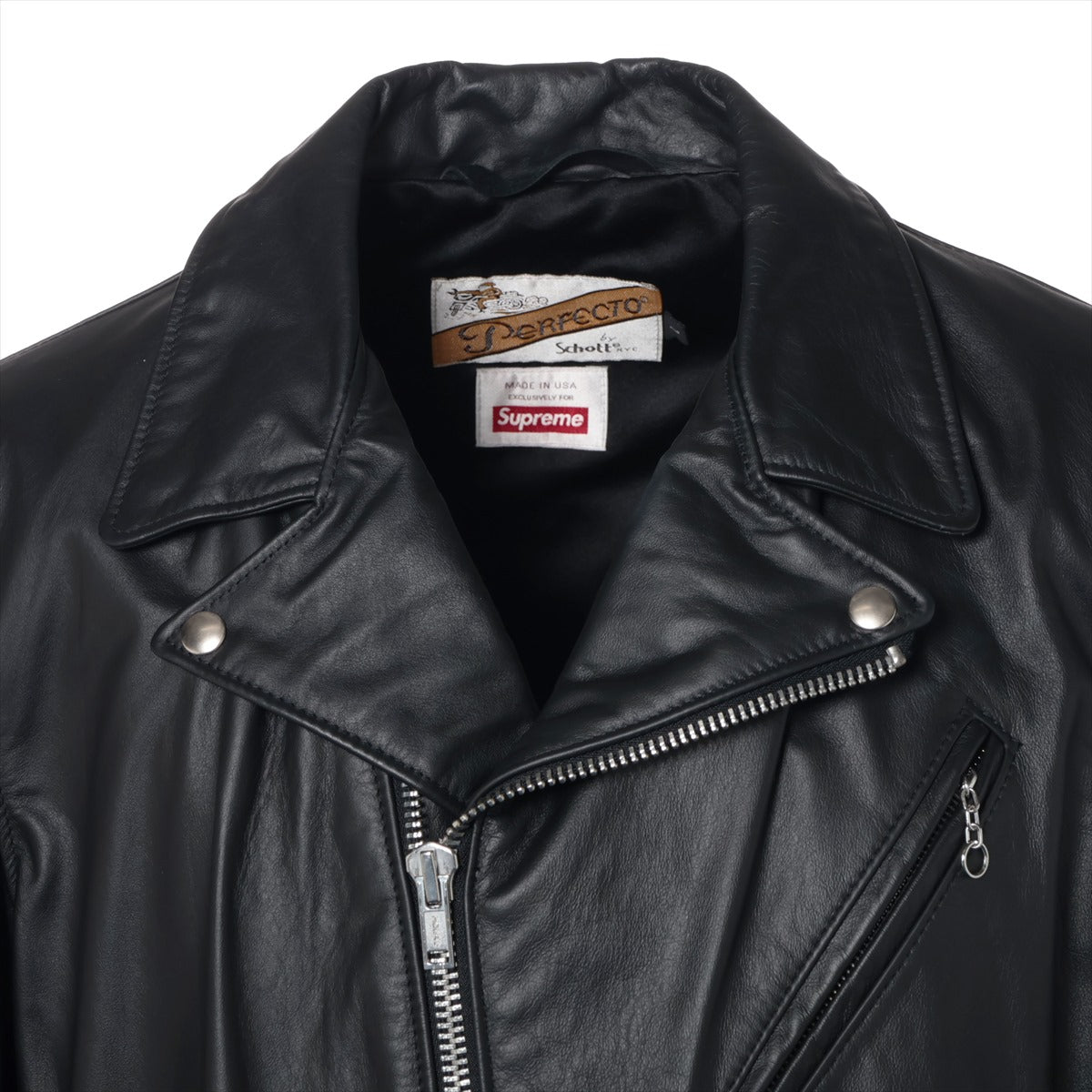ショット×シュプリーム レザー ライダースジャケット L メンズ ブラック  J9F7 chief tassel perfect jacket