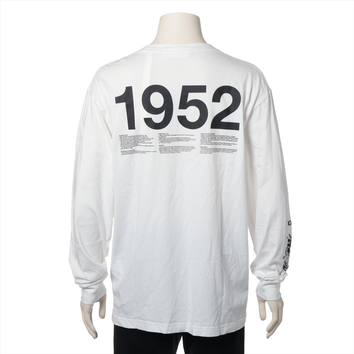 モンクレールジーニアス 1952 21年 コットン ロングTシャツ M メンズ ホワイト  G20928D00003