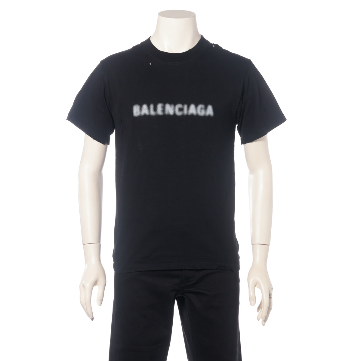 バレンシアガ 21年 コットン Tシャツ XS ユニセックス ブラック  661705 ダメージ加工