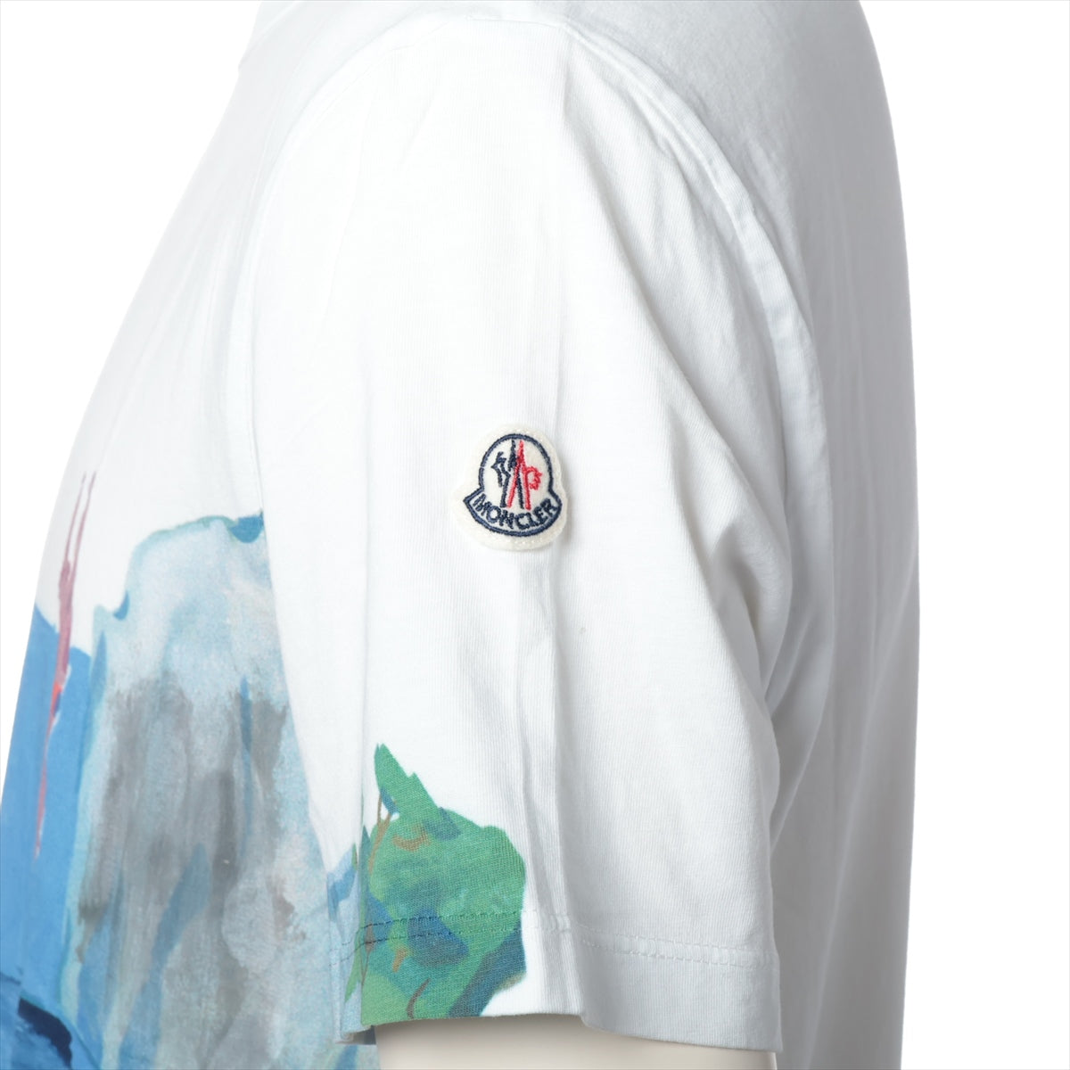 モンクレール MAGLIA 16年 コットン×レーヨン Tシャツ M メンズ ホワイト  C10918036450