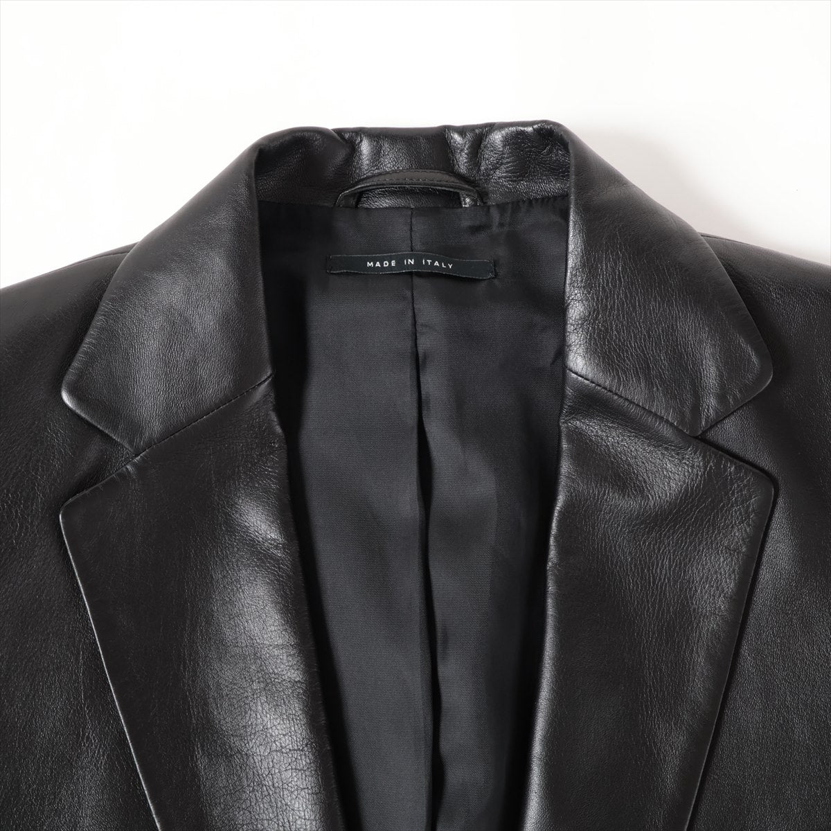グッチ トムフォード期 レザー テーラードジャケット 46 メンズ ブラック  裾軽度のスレ有