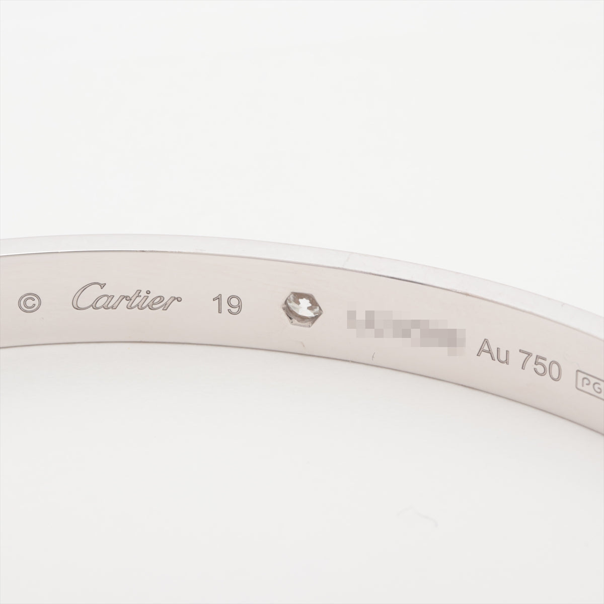 カルティエ ラブ オープンバングル 1P ダイヤ ブレスレット 750(WG) 29.9g 19