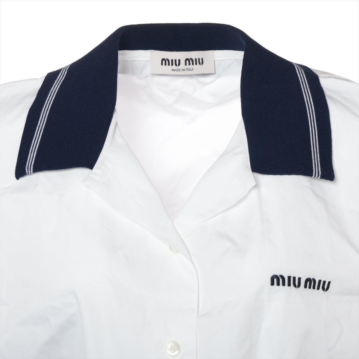 ミュウミュウ 24年 コットン シャツ 40 レディース ホワイト  MT2006 ポプリントップ