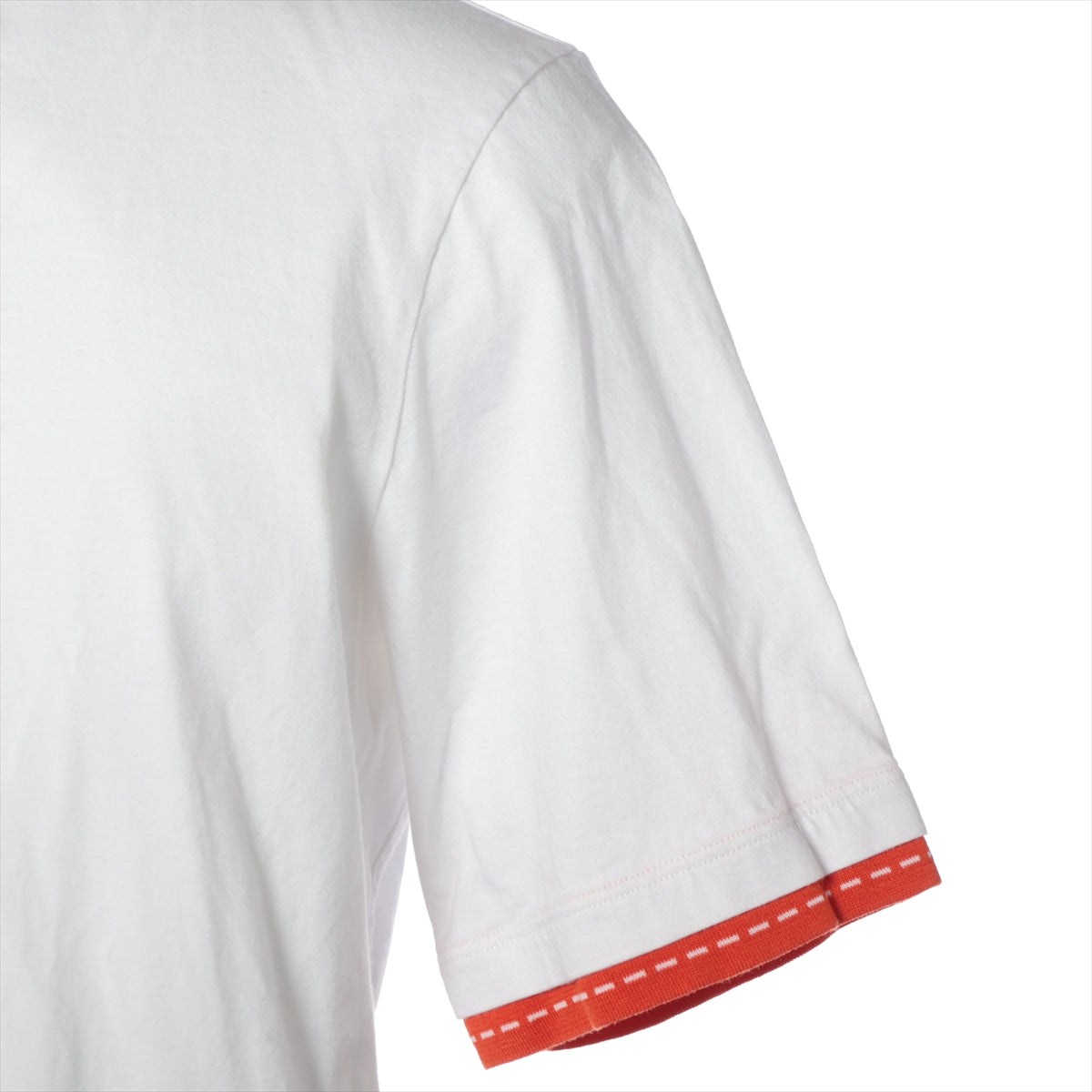 エルメス コットン Tシャツ XS メンズ ホワイト  ディテール サドルステッチ