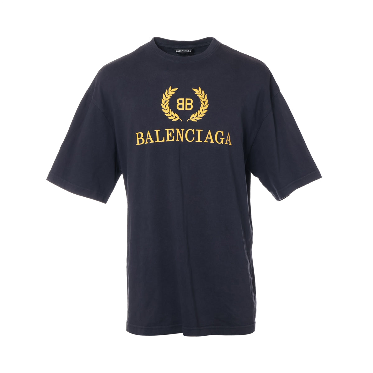 バレンシアガ BB 18年 コットン Tシャツ XS メンズ ネイビー  535622