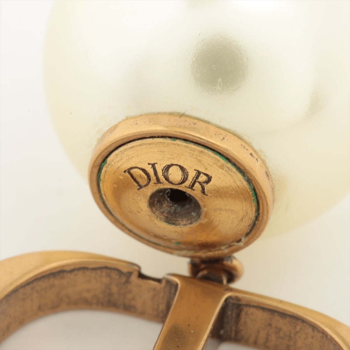 ディオール Dior Tribales  ディオール トライバル ピアス(両耳用) メタル×フェイクパール ブロンズ
