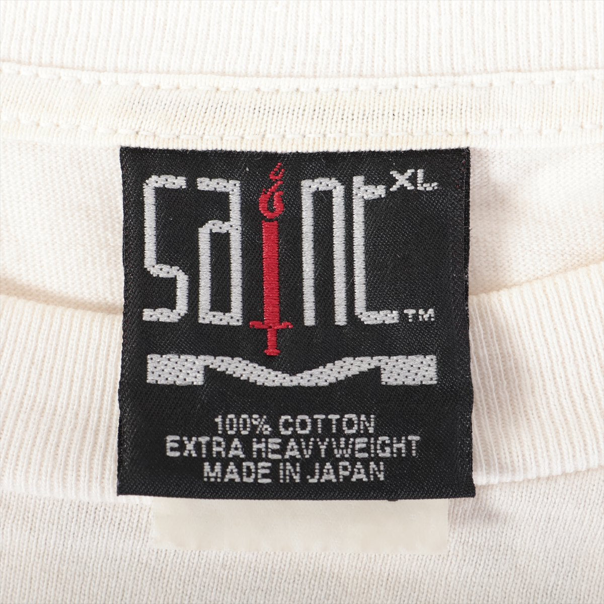 セントマイケル 22AW コットン Tシャツ XL メンズ ホワイト  SM-A22-0000-074 プリント色褪せ有