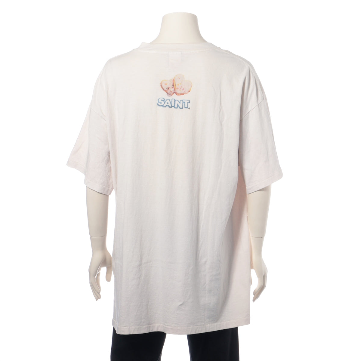 セントマイケル 21SS コットン Tシャツ XL メンズ ホワイト  SM-S21-0000-019 プリント色褪せ有