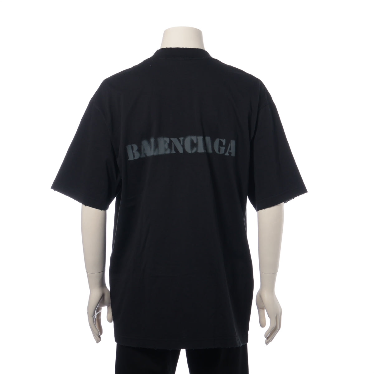 バレンシアガ 24年 コットン Tシャツ S ユニセックス ブラック  764235 ダメージ加工
