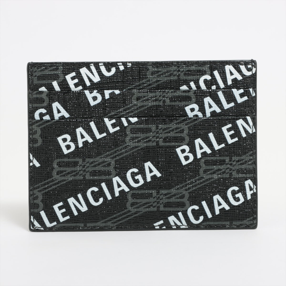 バレンシアガ 594309 PVC×レザー カードケース ブラック