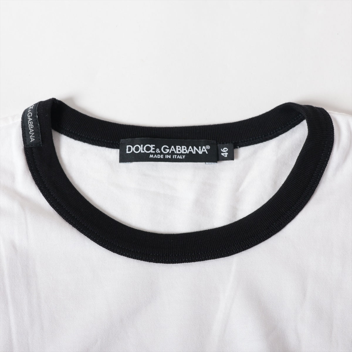 ドルチェ&ガッバーナ コットン Tシャツ 46 メンズ ブラック×ホワイト
