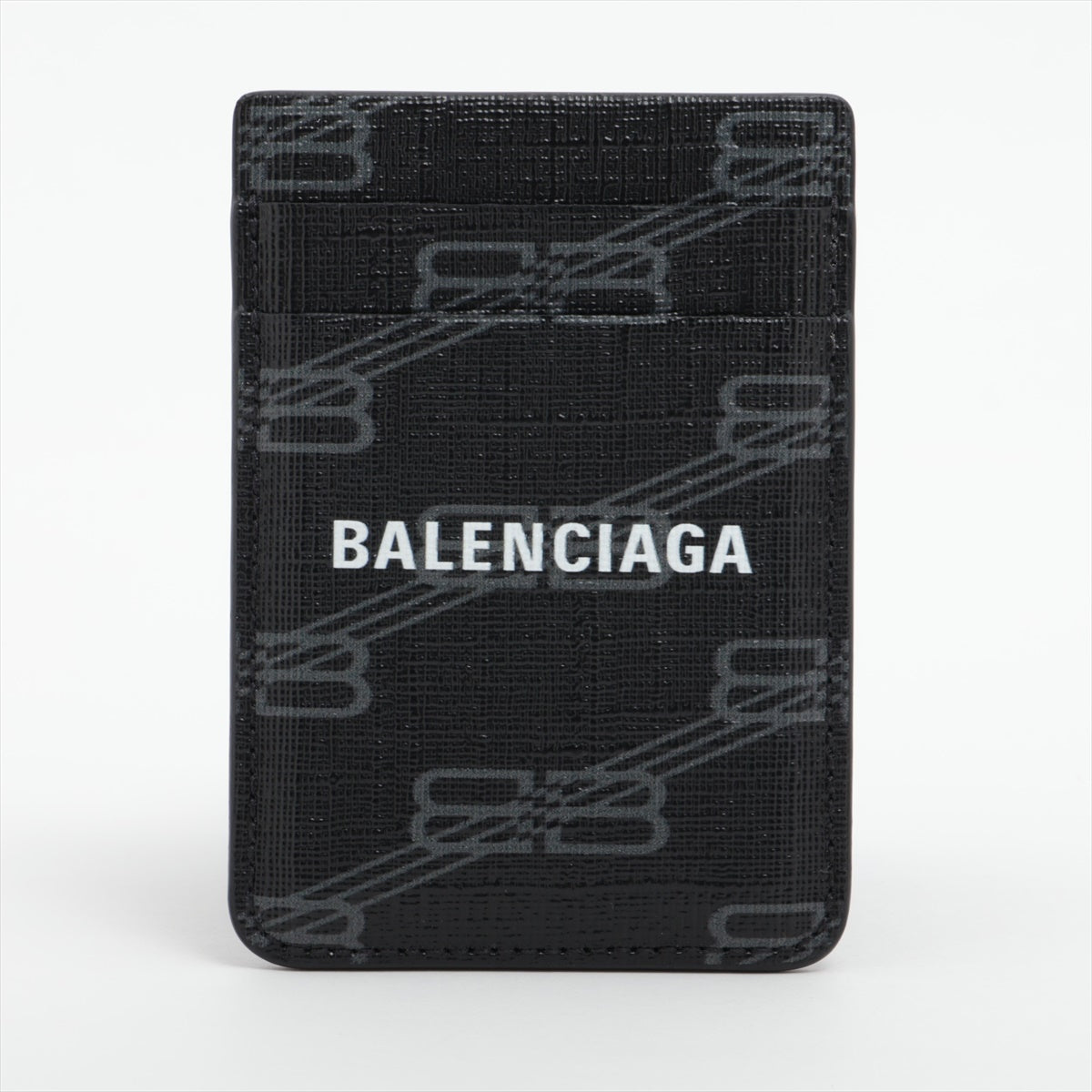 バレンシアガ ロゴ PVC カードケース ブラック マグネット カードホルダー