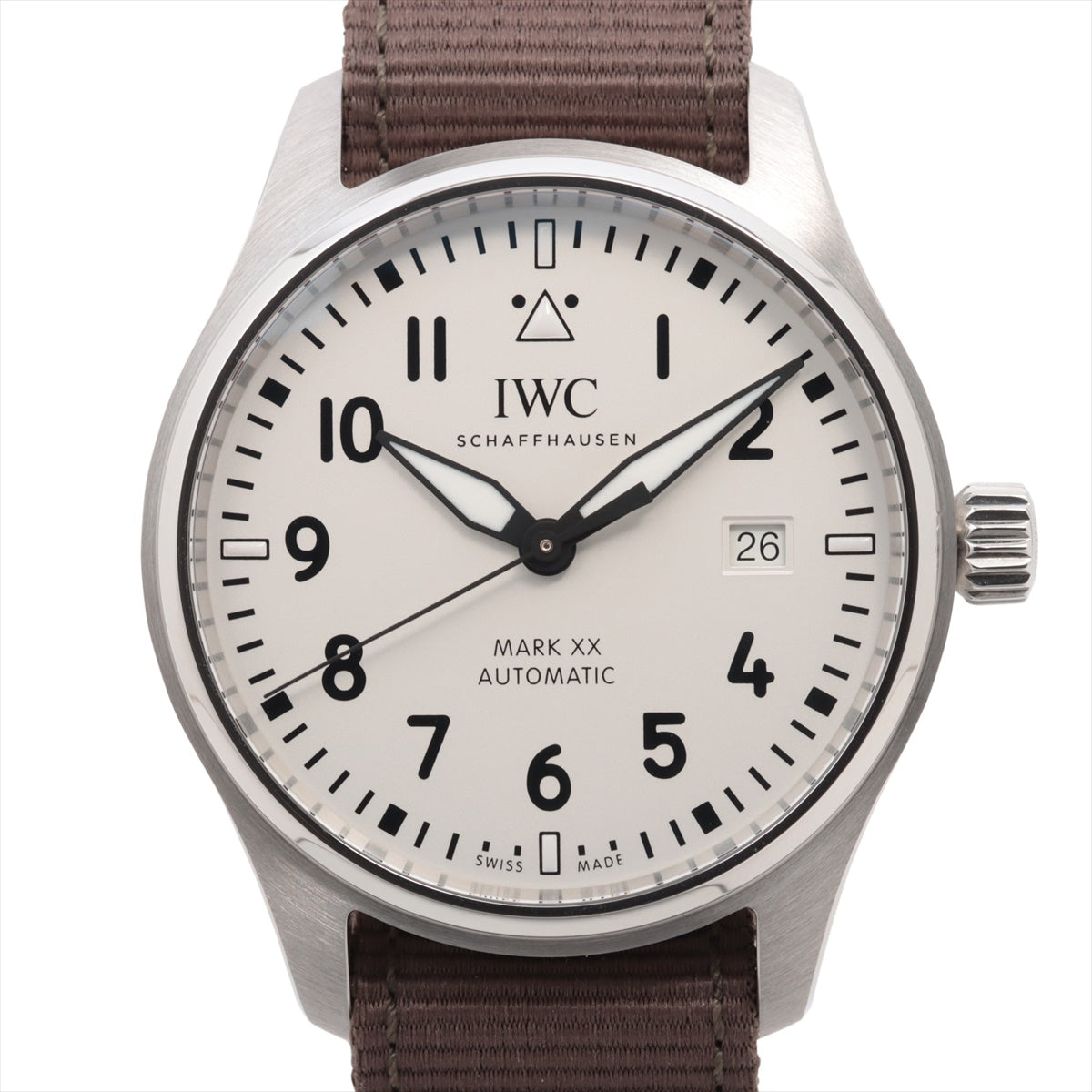 IWC パイロットウォッチ マーク XX IW328207 SS×ナイロン AT シルバー文字盤