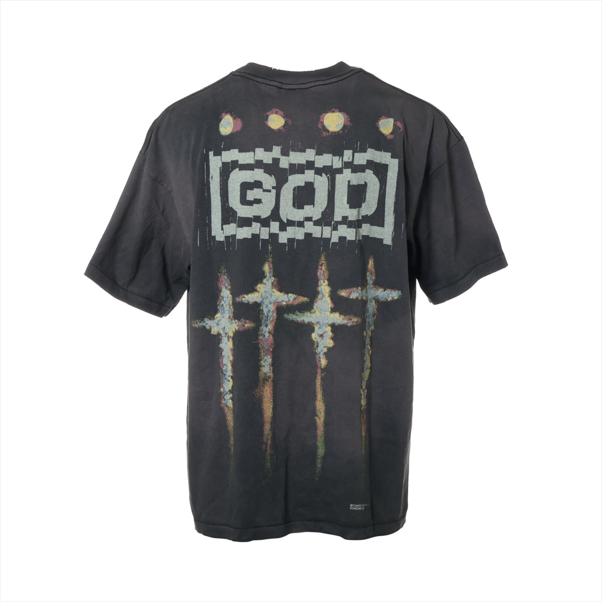 セントマイケル 23AW コットン Tシャツ L メンズ グレー SM-A23-0000-C09 ヴィンテージ加工  GODプリント｜a3009493｜中古ブランド品・ブランド古着通販｜ALLU（アリュー）