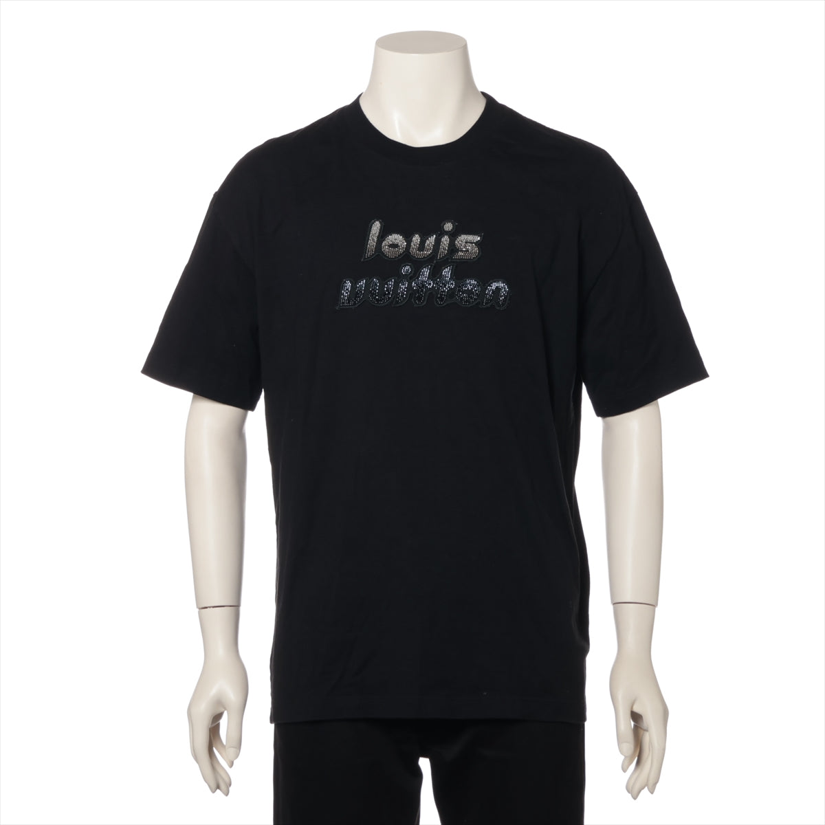 ルイヴィトン 23AW コットン Tシャツ L メンズ ブラック  RM232