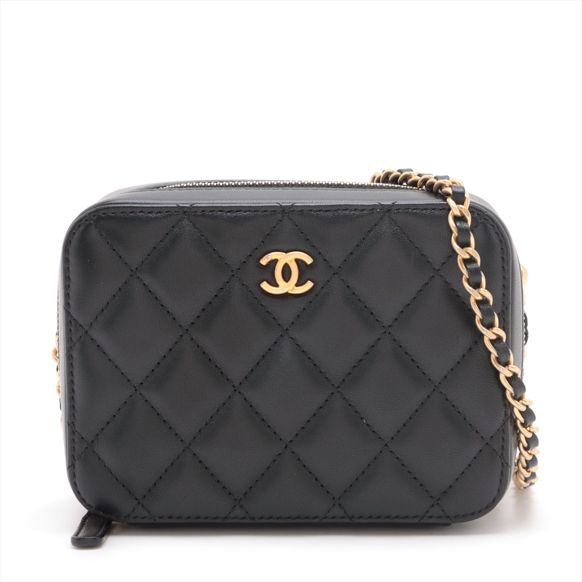 シャネル マトラッセ ラムスキン チェーンショルダーバッグ ブラック ゴールド金具 31番台/CHANEL/サイズW : 14.5cm サイズH : 10.5cm サイズD : 5.5cm ショルダー高さ : 60cm/レディース