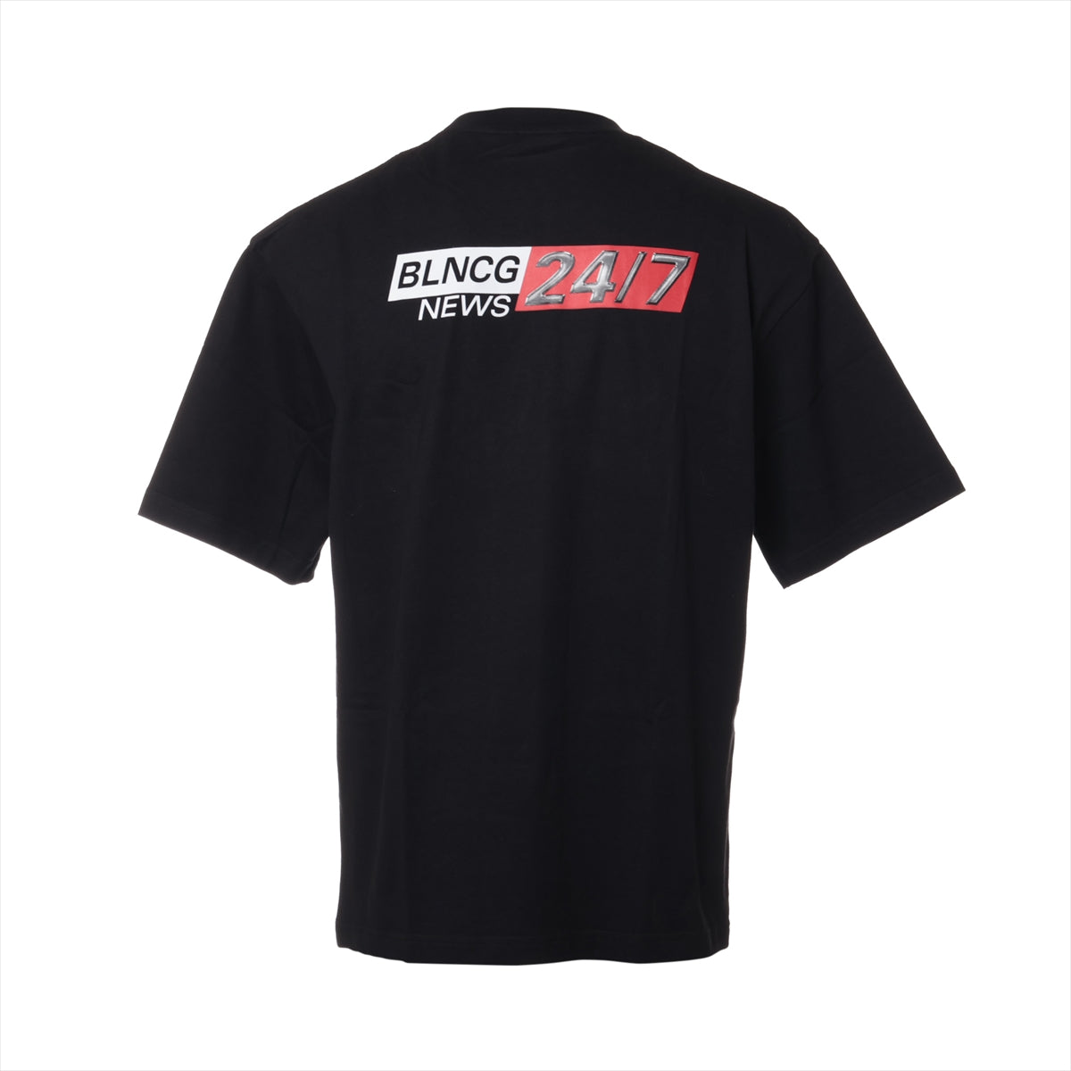 バレンシアガ 20年 コットン Tシャツ XS メンズ ブラック  NEWSロゴ 612966