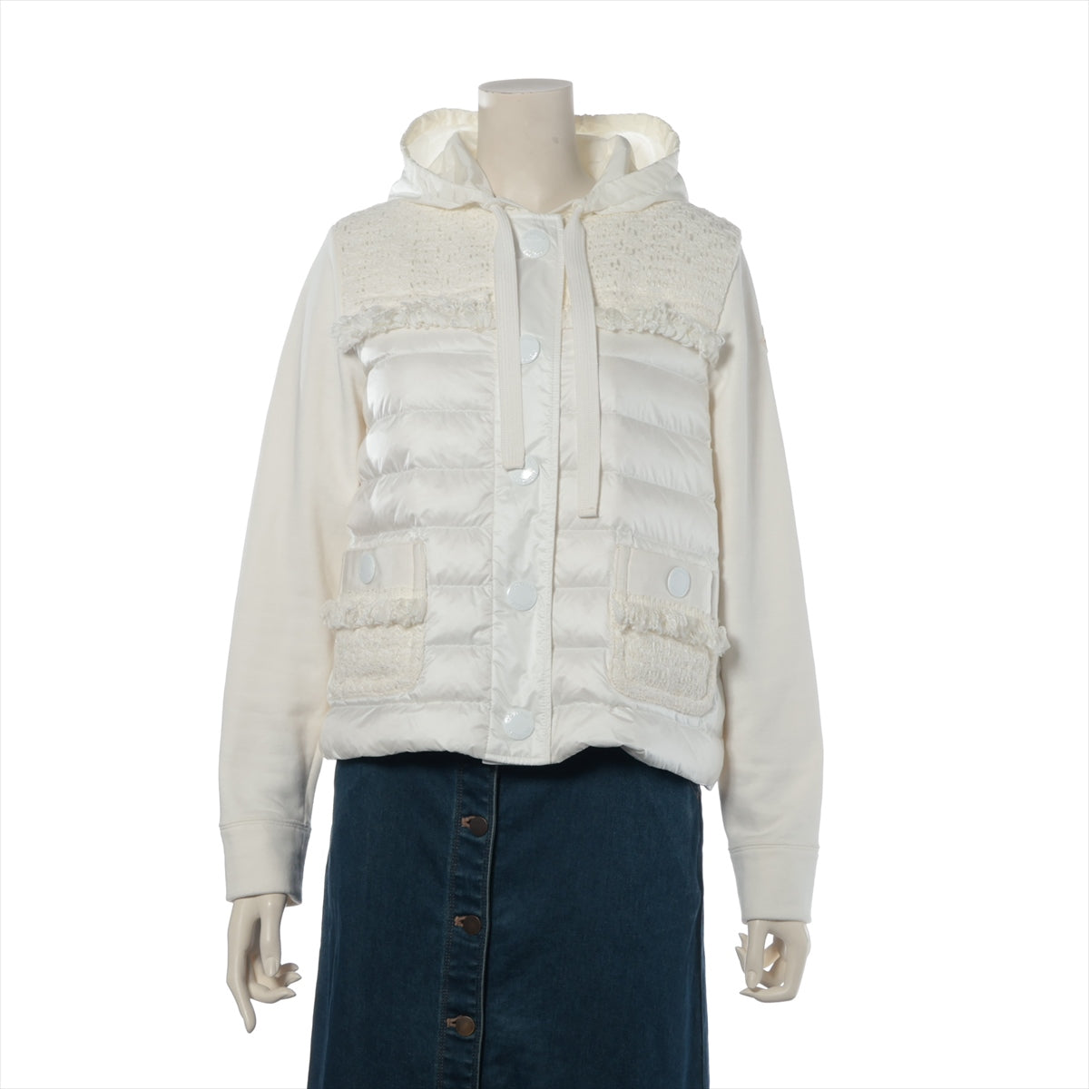 モンクレール CARDIGAN 19年 コットン×ナイロン ジャケット S レディース アイボリー  F10938G50400