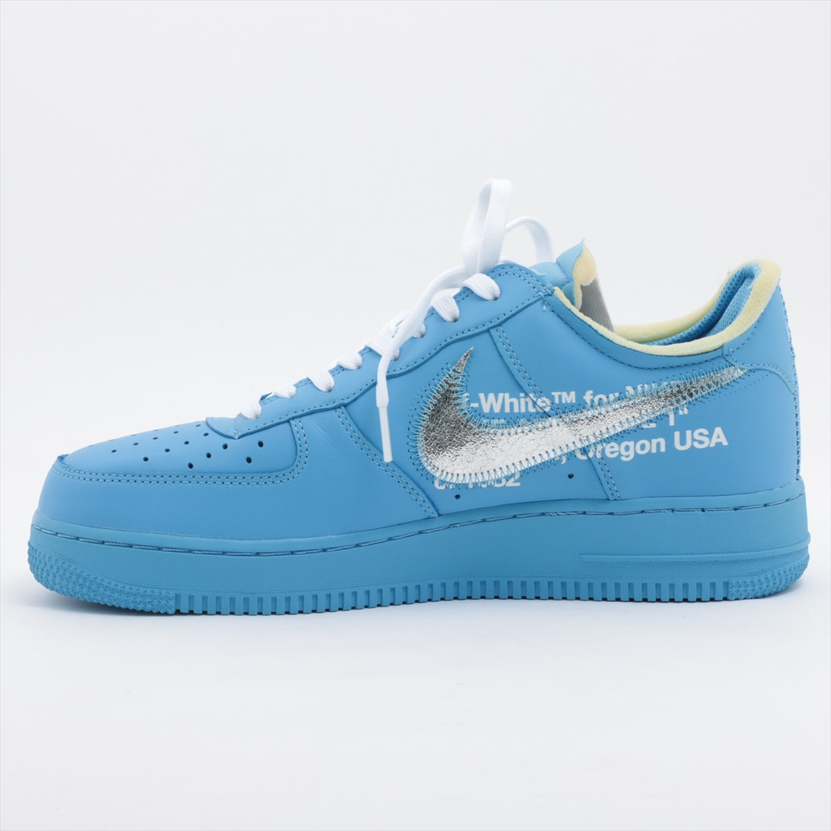 ナイキ×オフホワイト NIKE AIR FORCE 1 レザー スニーカー 26.5cm メンズ ブルー CI1173-400