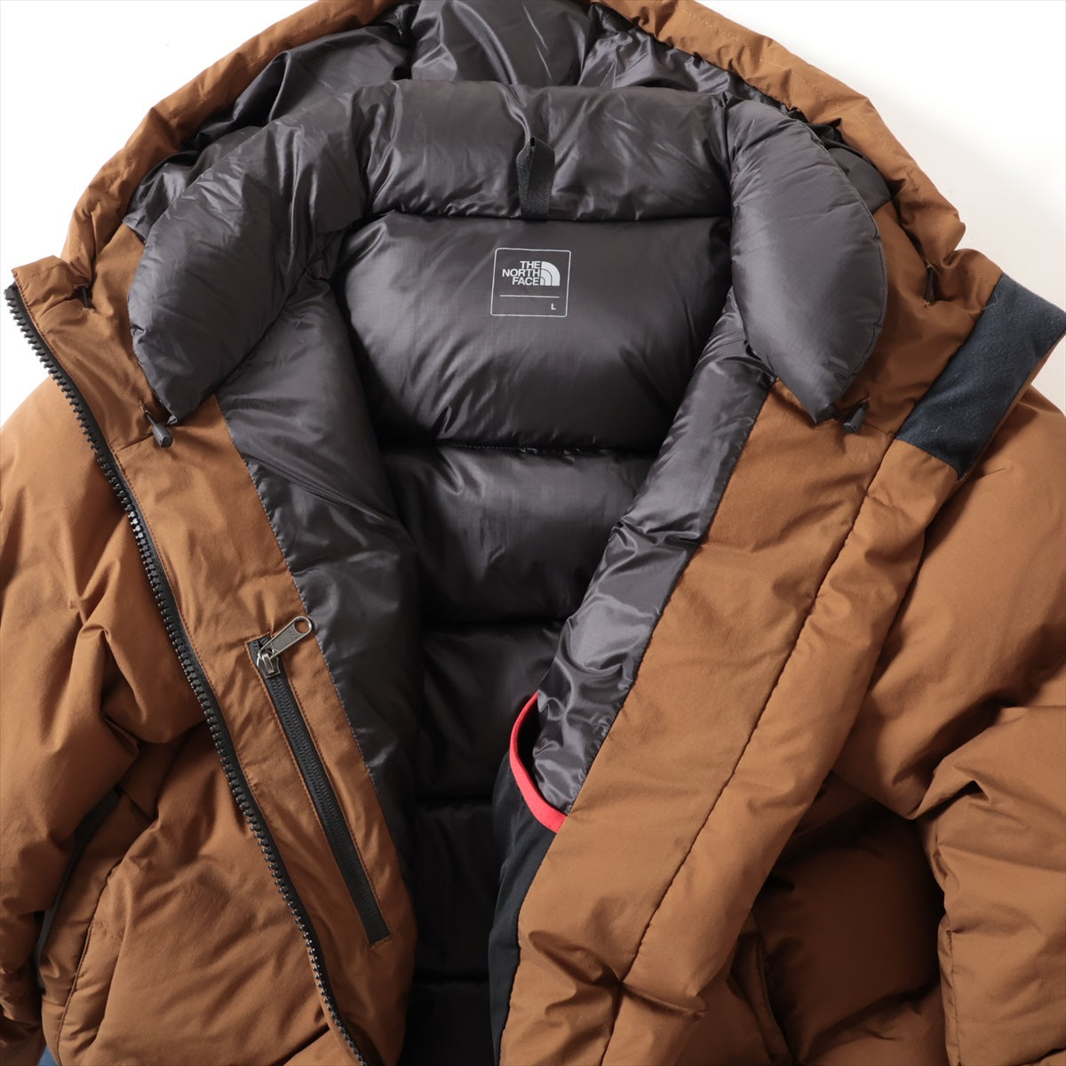 ノースフェイス ナイロン ダウンジャケット L メンズ ブラウン  ND91815 Belayer Parka