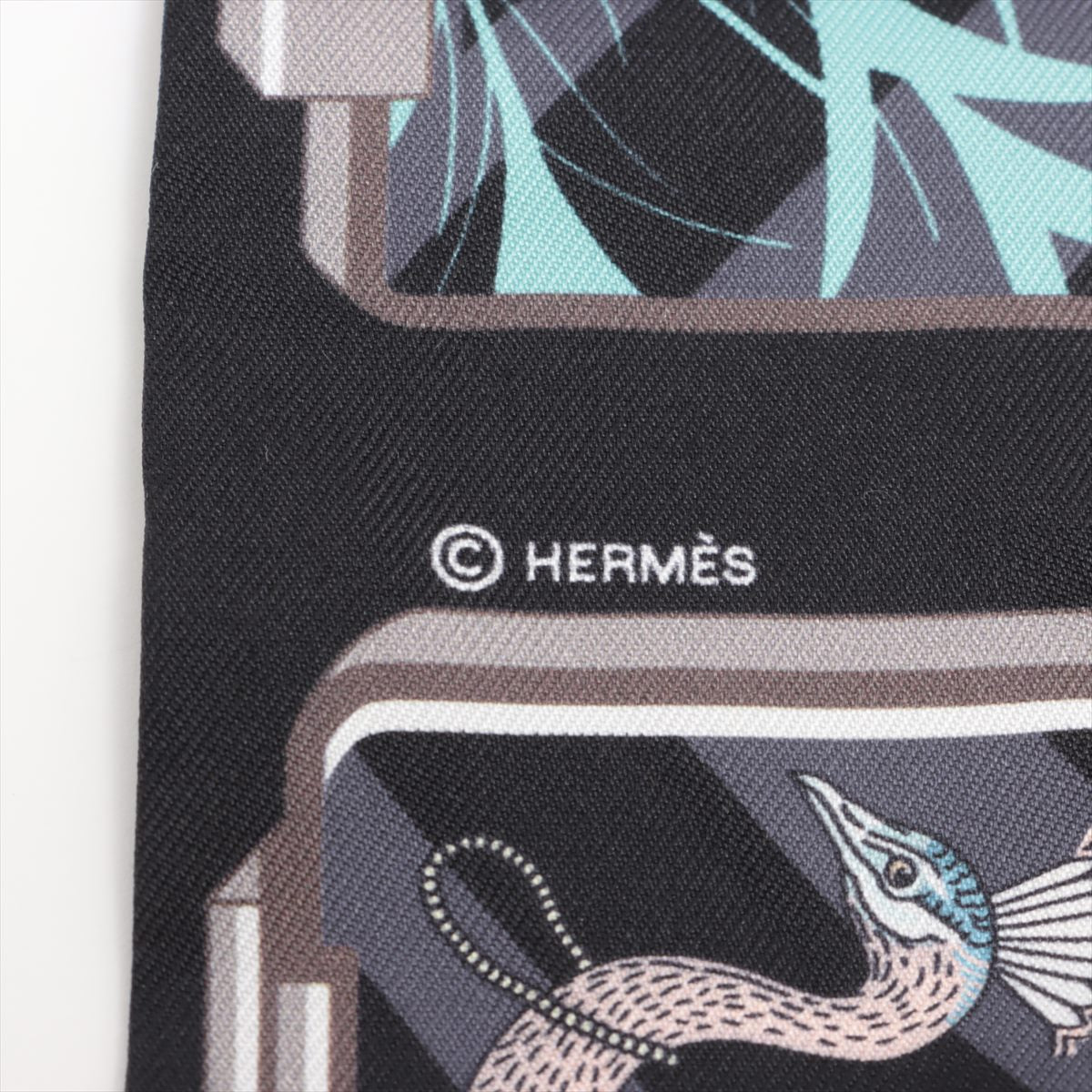 エルメス ツイリー HERMES STORY エルメス ストーリー スカーフ シルク ブラック×ピンク