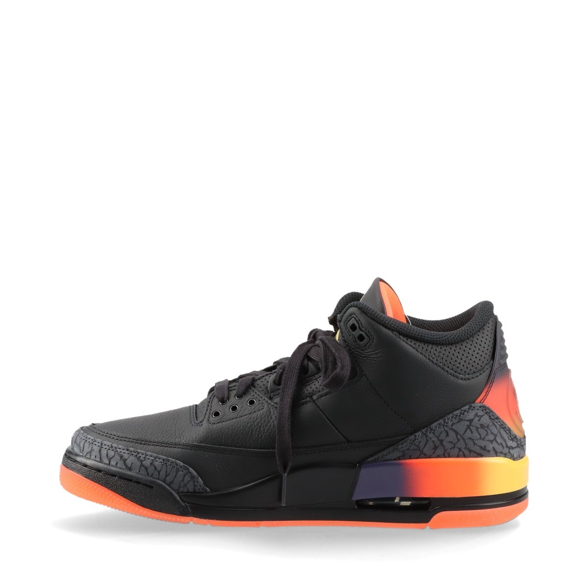 ナイキ×J・バルヴィン AIR JORDAN 3 RETRO SP 24SS レザー×スエード ハイカットスニーカー 27.5cm メンズ ブラック FN0344-001 RIO チャーム付き 替えヒモ 箱あり