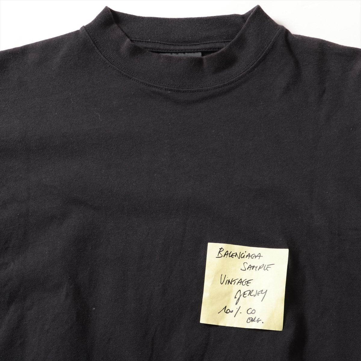 バレンシアガ 23SS コットン Tシャツ 1 ユニセックス ブラック  739028 Sticky Note 付箋