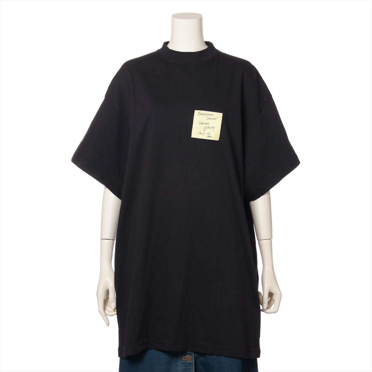 バレンシアガ 23SS コットン Tシャツ 1 ユニセックス ブラック  739028 Sticky Note 付箋